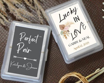 Playing Cards Wedding Favors/customized Labels amd playing cards/bulk wedding favor/Personalized Playing Card labels with case