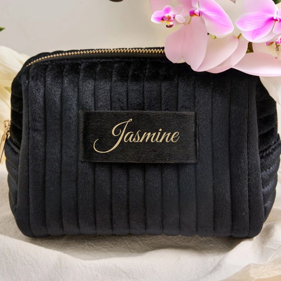 Large Velvet Toiletry Bag large Cosmetic Bag large Makeup Bag for Bridesmaid Gifts Personalized Travel Bag Etsy