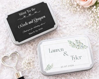 Large Wedding Favor Tins for Mints With custom Labels/Wedding Favors/Gold Tin Wedding Favors/Mint Tins with Labels