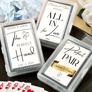 Playing Cards Wedding Favors/Personalized Playing Card Labels with case/Bulk Wedding favors