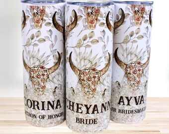 Personalized Cowgirl Bachelorette Tumbler: Western Bridal Party Gift