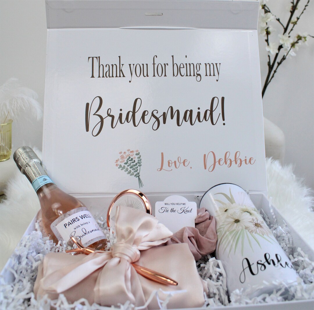 Bridesmaid Proposal Box/thank You Bridesmaid Gift Box With Champagne