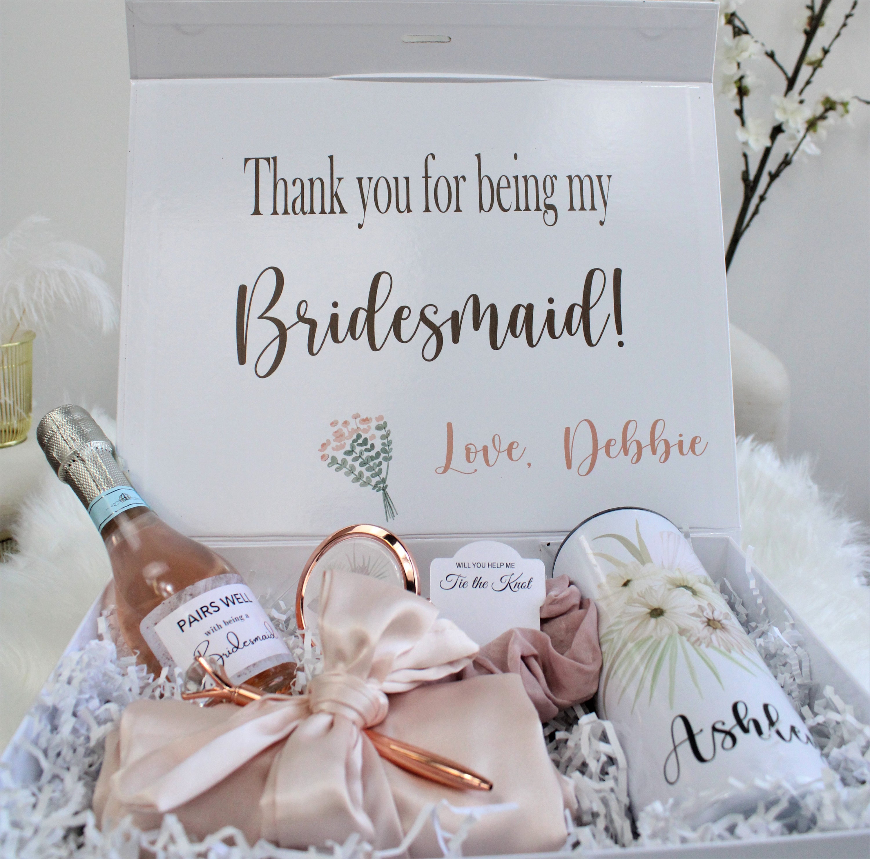 Bridesmaid Proposal Gift Box Set Personalized Dusty Blue Bridesmaid Gift  Box Slate Blue Bridal Shower Gifts 