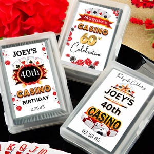 Casino Birthdy Favors/Casino Playing Cards W/Labels/Party Favors Playing Cards/Playing Cards Favors
