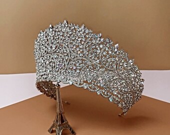 Swarovski Bridal Headpiece, Bridal Headband, Wedding Headpiece, Crystal Tiara and Crown, ALEXANDRA MAJESTIC Gorgeous Headpiece