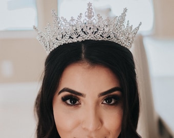 Swarovski Crystal Crown, Wedding Crown, Wedding Headpiece, Bridal Crown Tiara, Bridal Hair Jewelry, Swarovski Crown Headband, AURORA