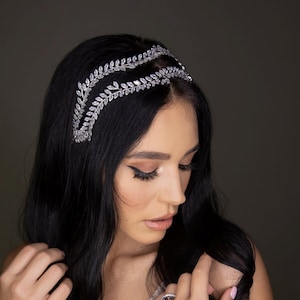 ALESIA Bridal Headband, Swarovski Bridal Headband, Elegant Headband, Swarovski Crystals Headband, Flexible Headband, Wedding Headband