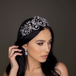 REINITA Bridal Headband, Swarovski Bridal Headband, Elegant Headband, Swarovski Crystals Headband, Flexible Headband, Wedding Headband