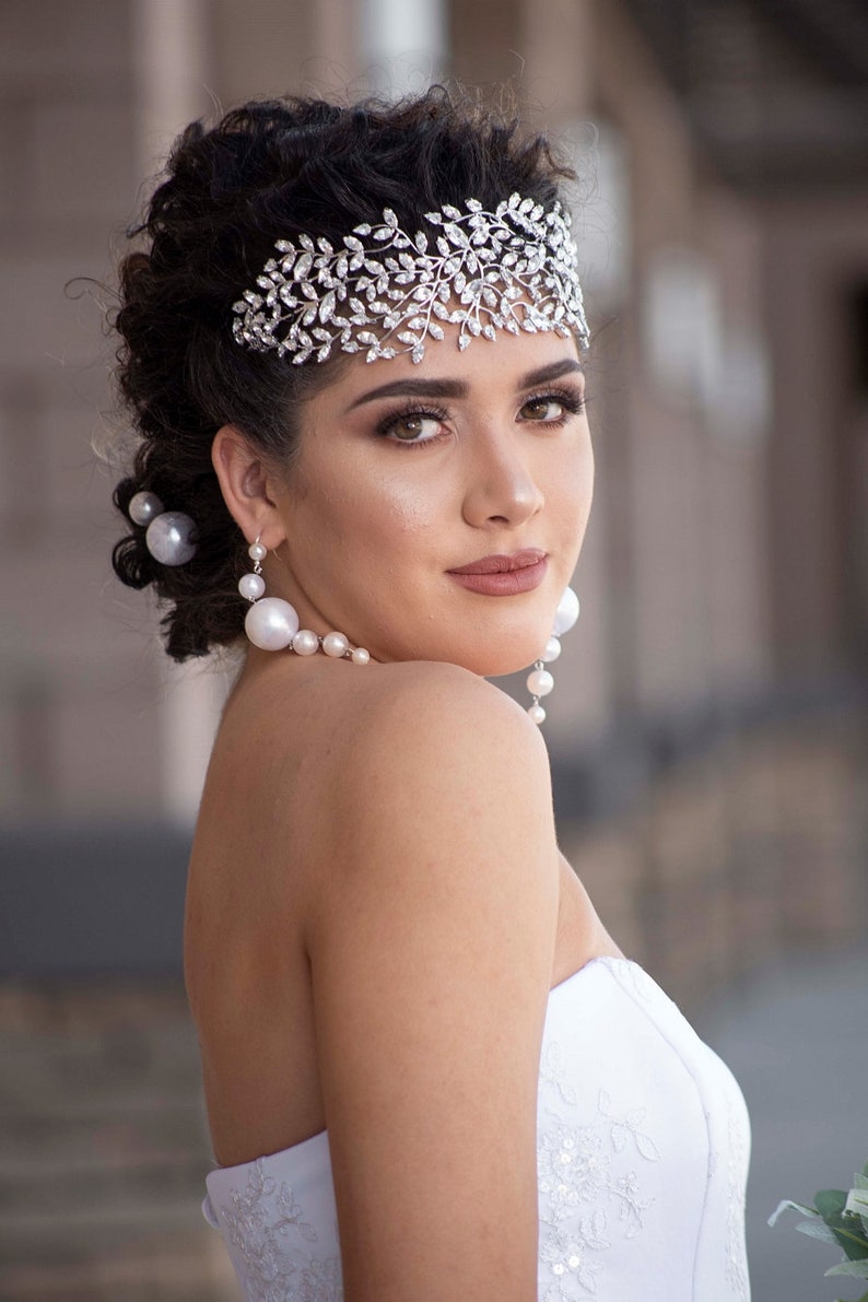 RAIYA Bridal Headpiece, Wedding Headband, Swarovski Bridal Headband, Elegant Headpiece, Swarovski Crystals Headband image 5