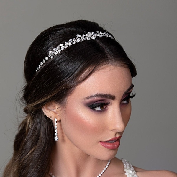 ALIX Headband  - Stunning SWAROVSKI Elegance - Gorgeous Simplicity.  Beautiful Delicate Bridal Headband for the modern bride with Class.