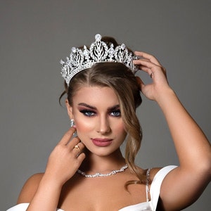 ROYALE Swarovski Bridal Crown, Bridal Tiara, Wedding Headpiece, Crystal Tiara and Crown, Swarovski Headpieces