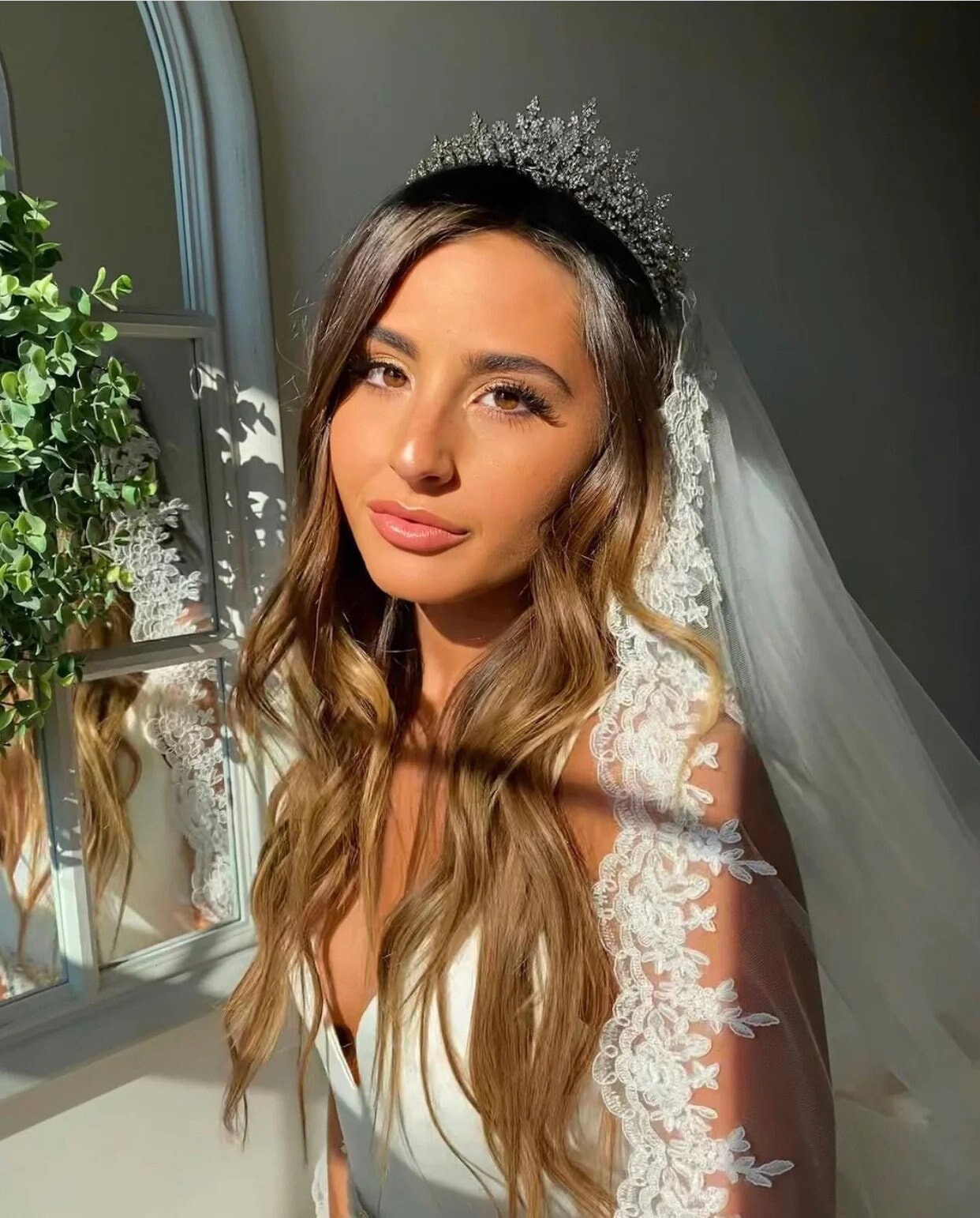 Bridal Wedding Tiara, Swarovski Bridal Tiara, Crystals Tiara, Bridal Crown, Vintage Tiara, Princess Tiaras, 3D Tiaras, Wedding Crown - GEMNA