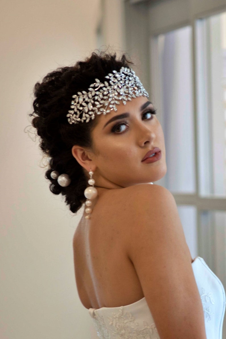 RAIYA Bridal Headpiece, Wedding Headband, Swarovski Bridal Headband, Elegant Headpiece, Swarovski Crystals Headband image 3