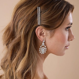 Set of 2 Swarovski Hair Pins, Bridal Hair Pins, Swarovski Crystal Bobby Pins, Wedding Guest Hairstyles, Silver Bridal Bobby Pins | ARIA MINI