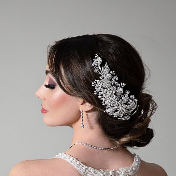 DIONE Hair Comb, Bridal Hair Comb, Elegant Bridal Accessory  display picture 3