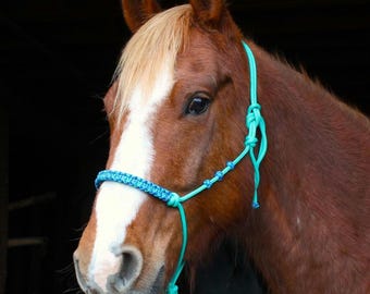 Custom Rope Halter - You Pick The Colors! - Average Size - Yacht Rope w/ Parcord Noseband