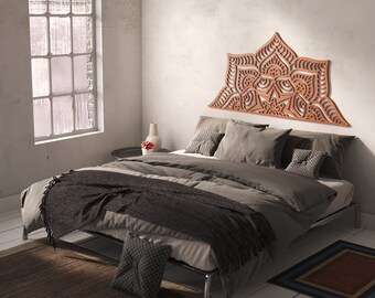 Headboard Mandala Bed 160 cm - Wood - Tibet Model