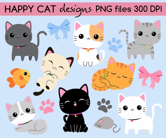 happy cat clip art