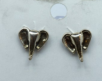 Elephant Head Earrings Sterling Silver Stud Earrings