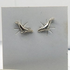 Ocean Life Sterling Silver Humpback Whale Stud Earrings 10mm Wide