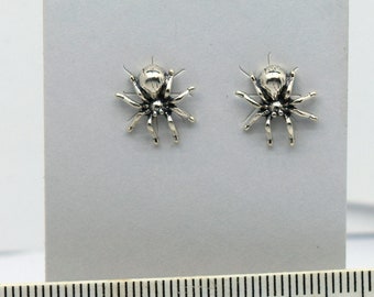 Tarantula Spider Earrings Sterling Silver Stud Earrings 12 mm wide