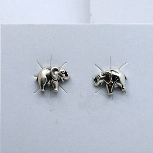 Sterlingzilveren oorstekers met olifantenstam, 8 mm verhoogde stam