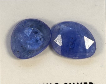 Tanzanite Freeform Rose Cut Studs - 6 Carat Sterling Silver Handmade Earrings - December Birthstone
