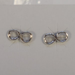 Sterling Silver Infinity Symbol Stud Earrings 10mm Wide Gift Jewelry