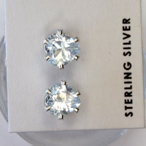 Aquamarine Heart-Cut Sterling Silver Stud Earrings - 6mm Light Blue Gemstone for March Birthdays