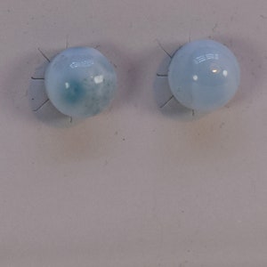 Handmade Larimar Gemstone Earrings on Steel Studs