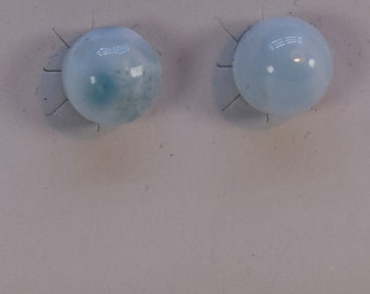 Handmade Larimar Gemstone Earrings on Steel Studs