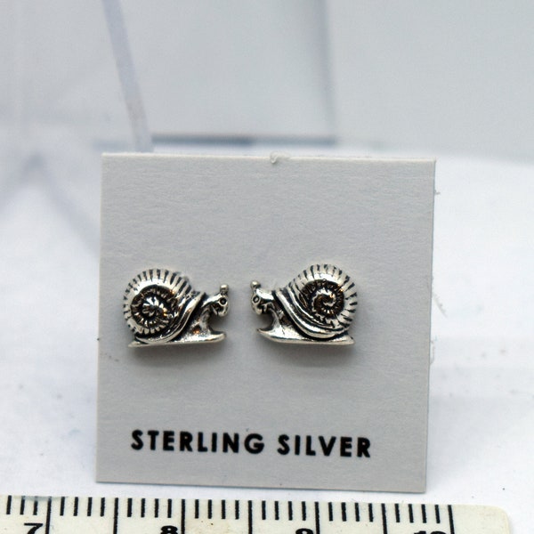 Ramshorn Snail Earrings Sterling Silver Stud Earrings 7 mm wide
