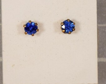 Montana Sapphire Stud Earrings: 3.5mm Round, Sterling Silver, September Birthstone, Elegant Jewelry