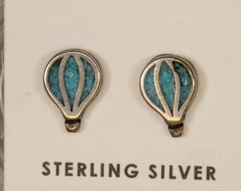 Charming Turquoise Balloon Earrings | Sterling Silver Studs