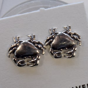 Crustaceancore Crab Sterling Silver Stud Earrings 10mm Beach Life Jewelry