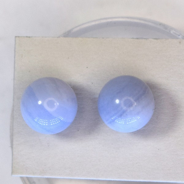 Blue Lace Agate Earrings 6 mm Ball Earrings on Surgical Steel Agate Stud Earrings