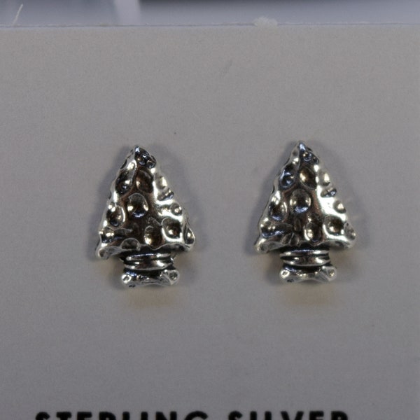 Stone Arrowhead Earrings Sterling Silver Stud Earrings 8 mm high