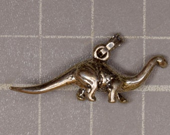 Elegant Sterling Silver Diplodocus Pendant Necklace