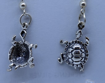 Sterling Silver Turtle Earrings