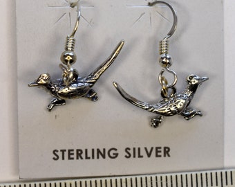 Road Runner Earrings 3D Hook Sterling Silver Earrings