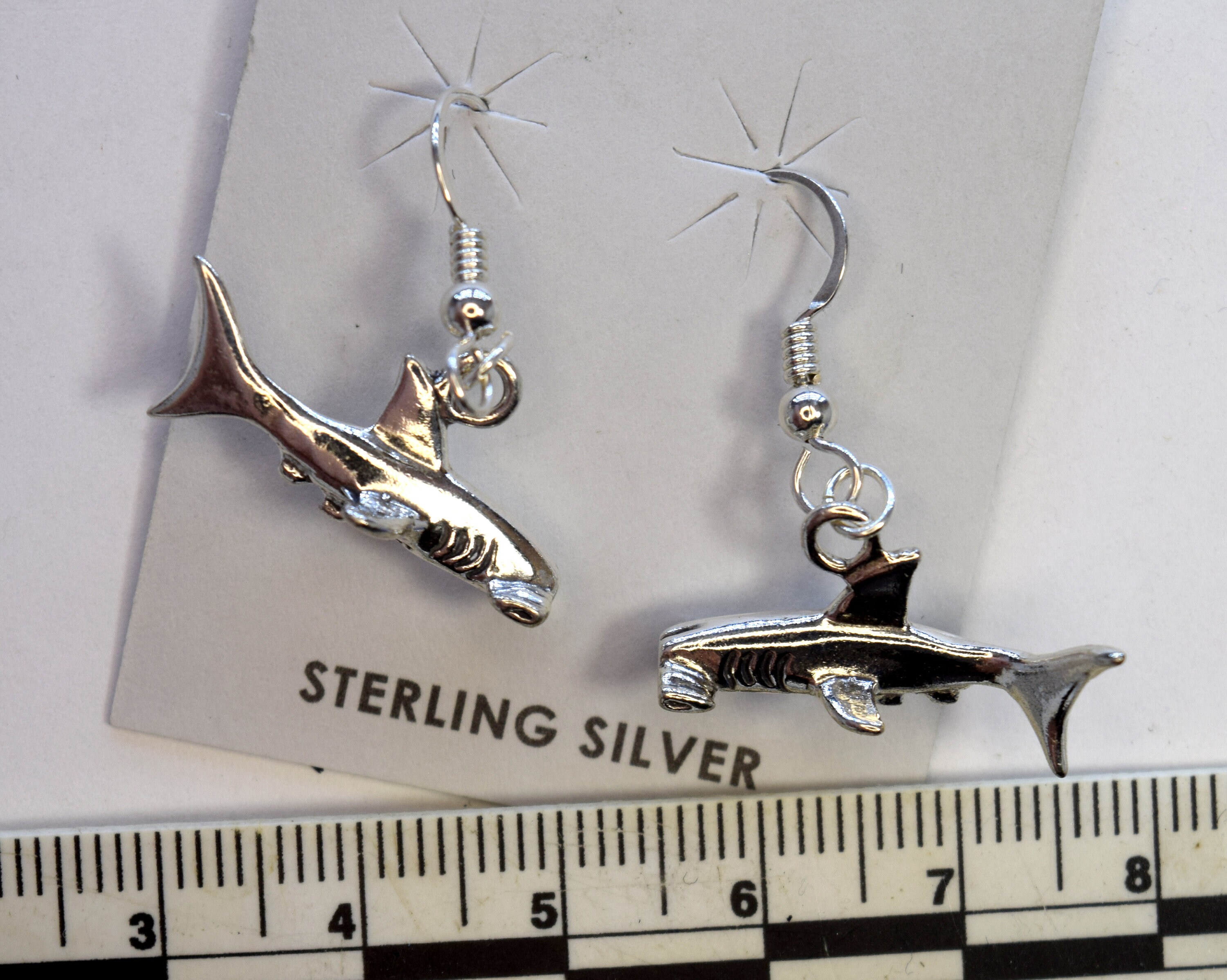 3D Handcrafted Sterling Silver Hammerhead Shark Dangle Hook Earrings - Etsy
