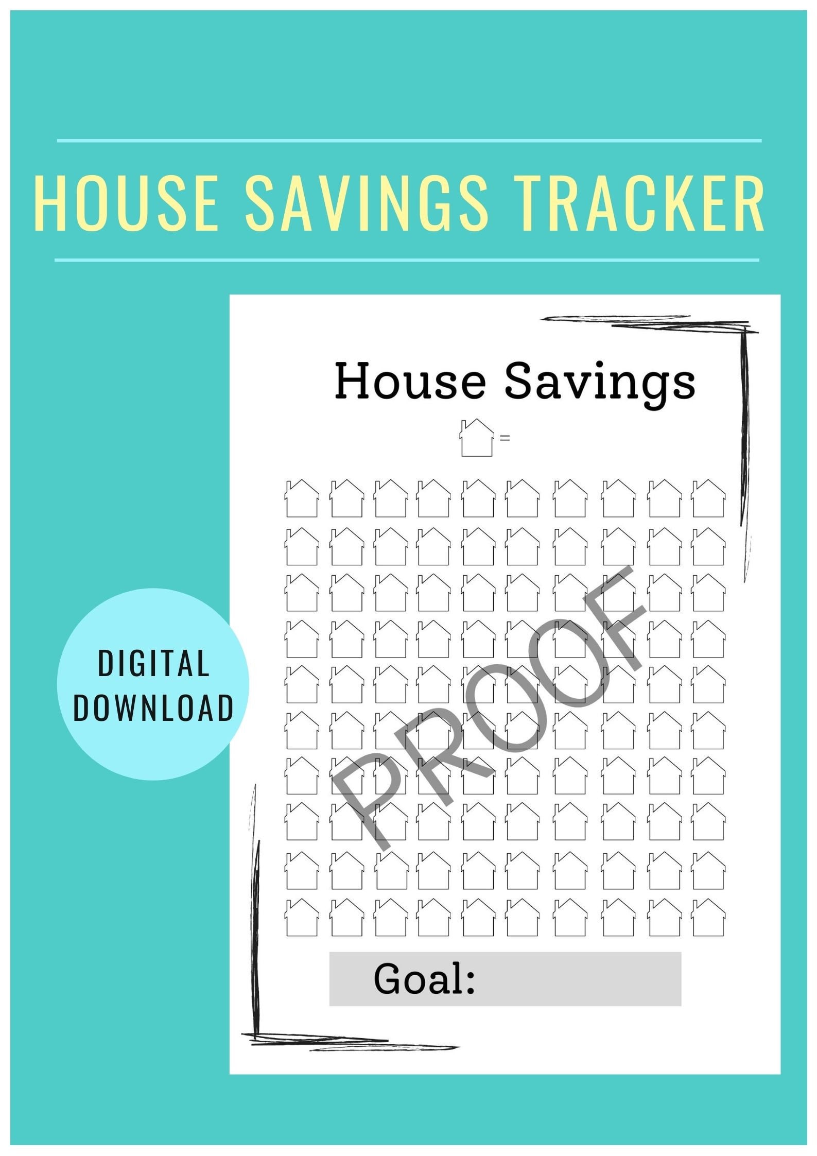 House Savings Tracker PDF Download Budget Tracker Savings | Etsy