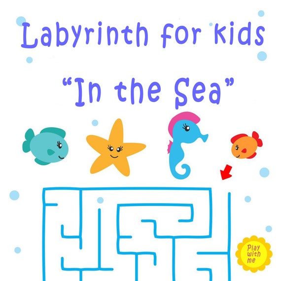 kids labyrinth pdf attention worksheets labyrinth for kids etsy