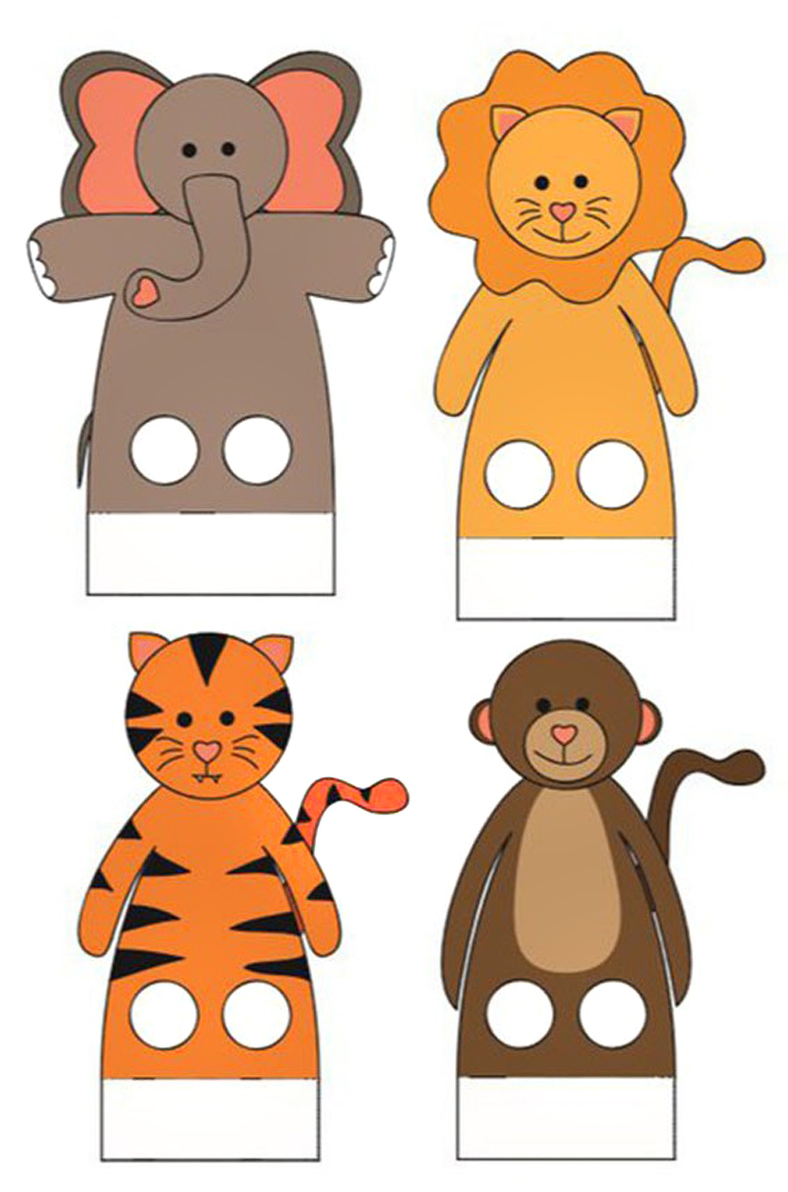 Animal Finger Puppets for Kids Stick Craft Craft Images PDF Etsy