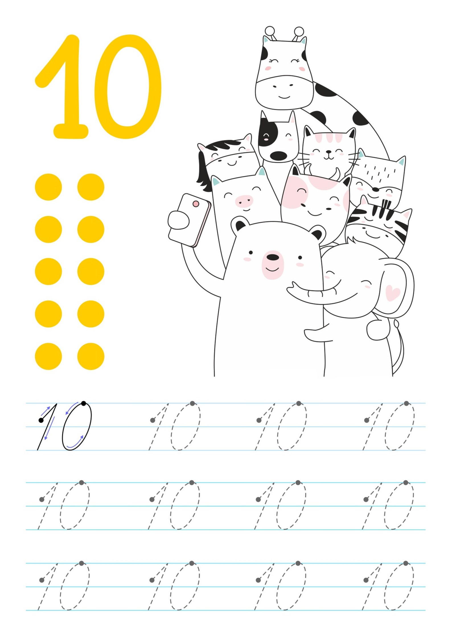 Numbers Tracing Pages PDF Write Numbers Sheets Learn to | Etsy