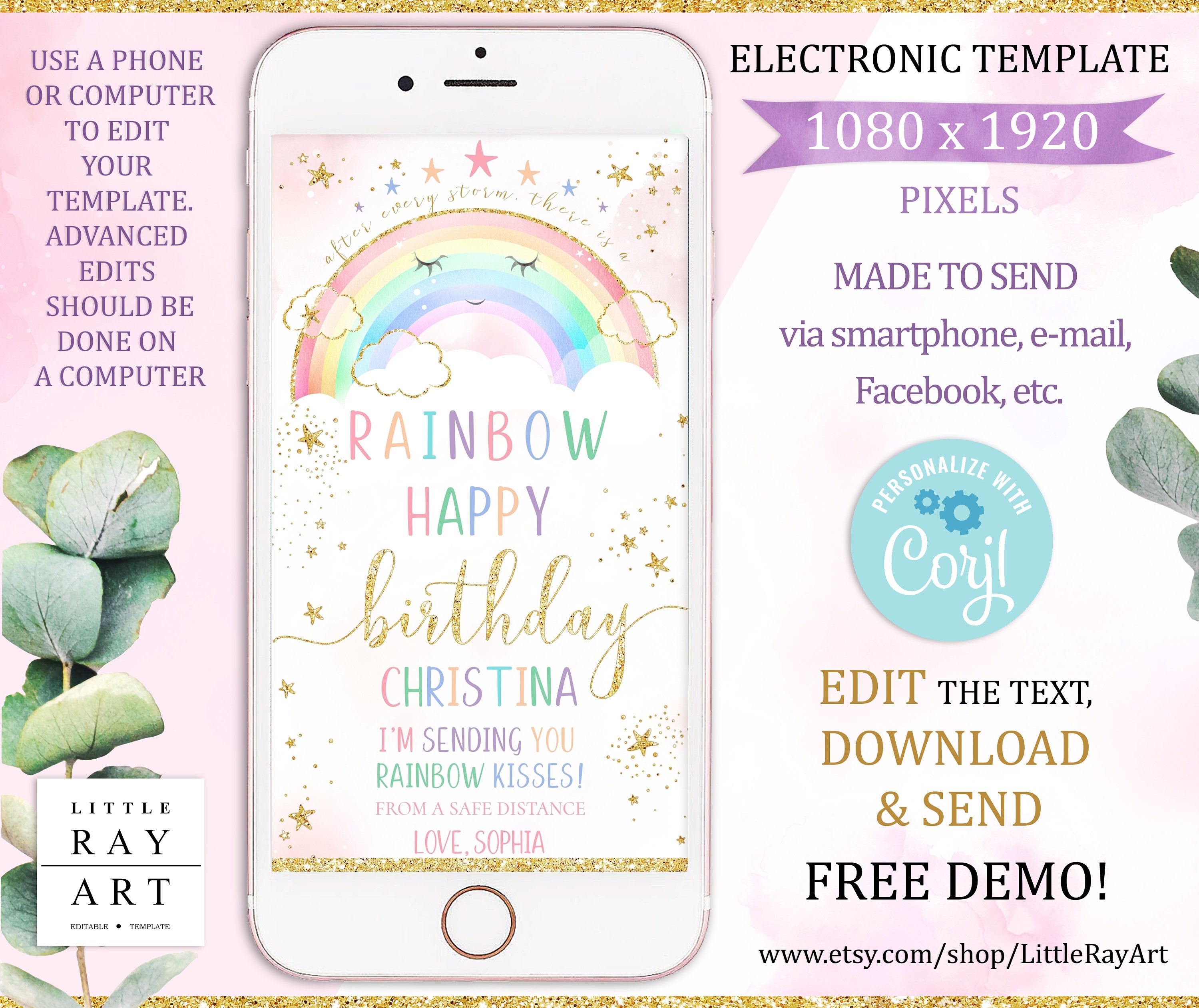 Electronic Happy Birthday SMS. Birthday Congratulation Iphone Etsy