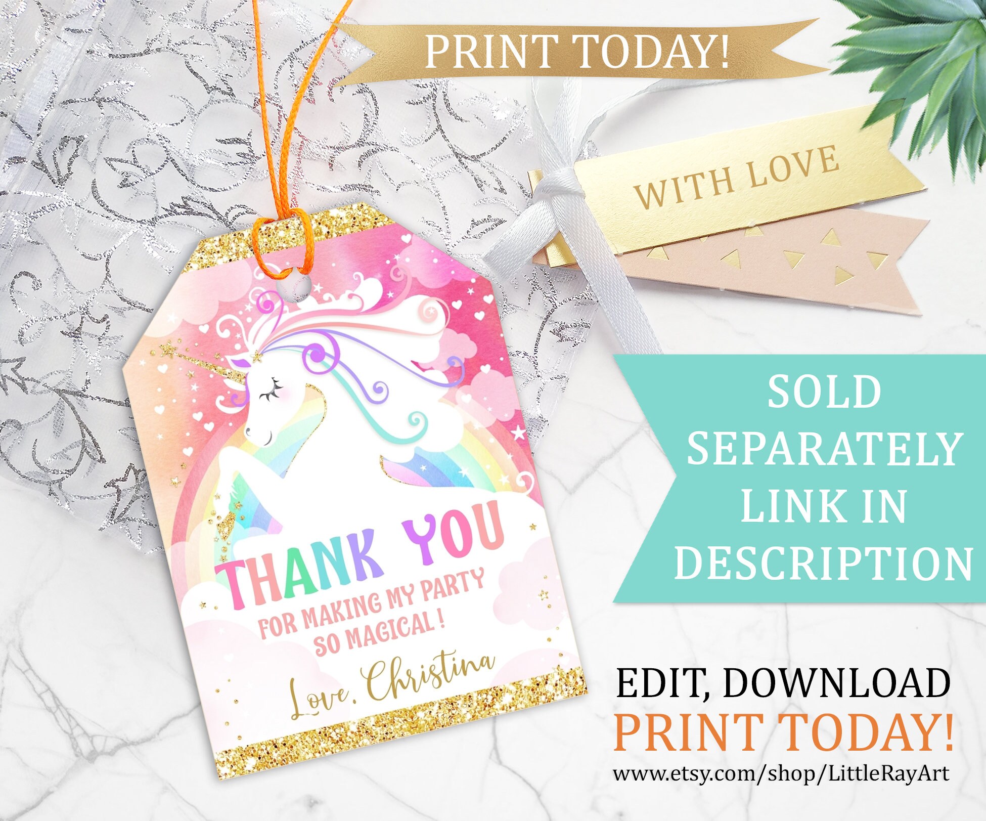 rainbow unicorn bottle labels printable water pink unicorn etsy