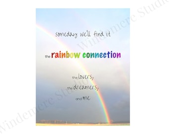 The Rainbow Connection - Kermit Żaba - Muppety - Tekst piosenki - Pobieranie cyfrowe - Drukuj w domu - Sztuka ścienna - 8x10, 8,5x11, 5x7, 4x6