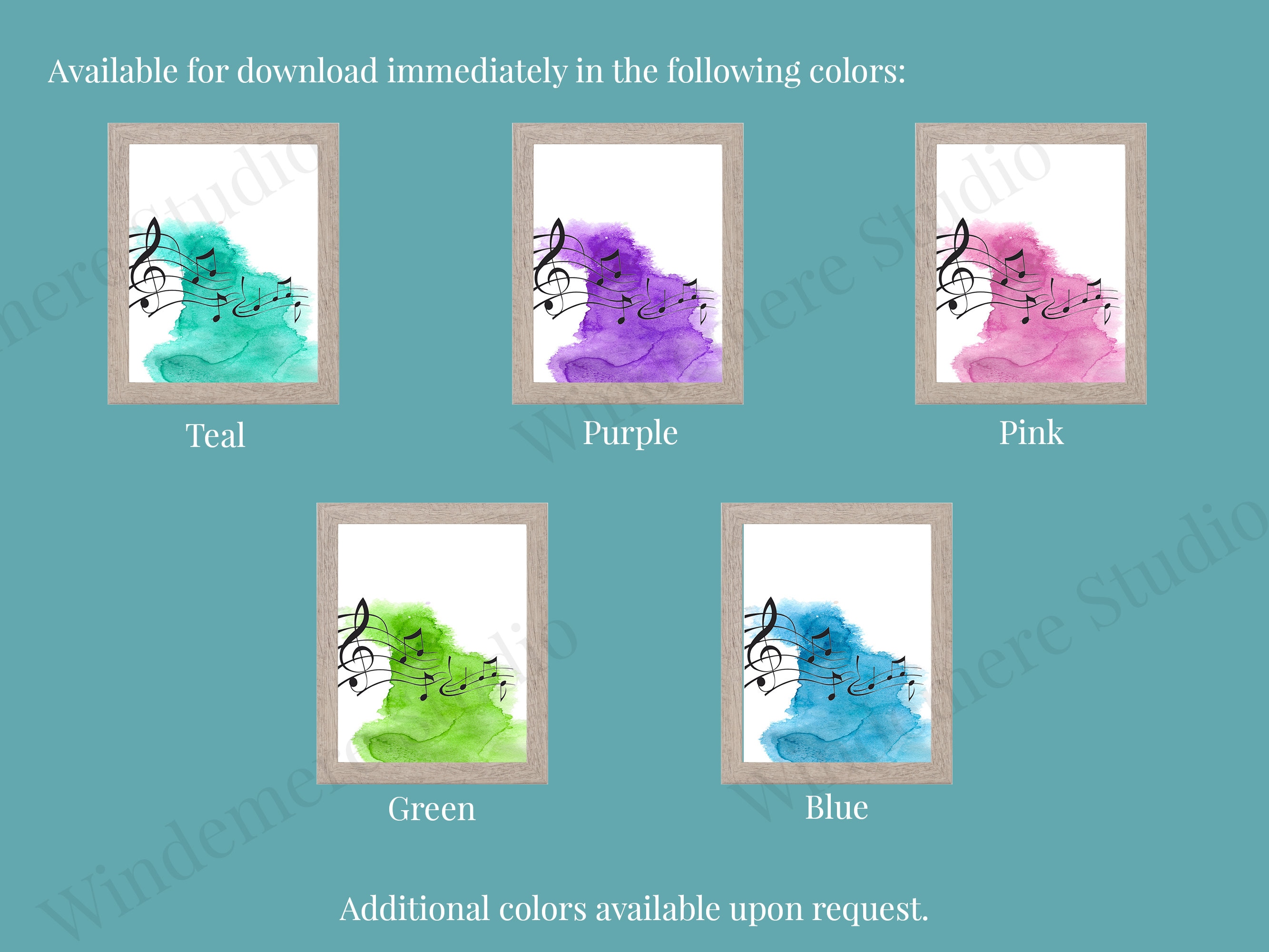 Pink Clef Note Pink Treble Clef - Music Notes - Watercolor - Digital Download - Print ...