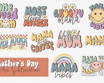 Retro Mothers Day Sublimation Bundle, Mothers Day Png Bundle, Happy Mothers Day, Retro Mama Png, Flowers Mama Png, Mom Png, Mothers Day Gift